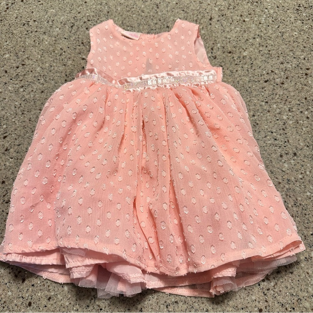 12 Month Pink multi-layered dress